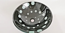Edles - Glas - Waschbecken - schwarz - Punkte - 42 cm Rund, 15 cm hoch - Ablauf