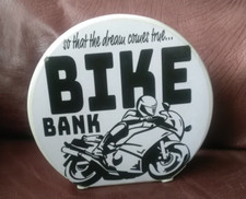 *Bike Bank* Spardose ~ Keramik ~  Motorradkauf / Motorrad ~ Weiß/Schwarz