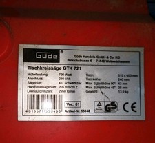 Güde GTK 721 Tischkreissäge