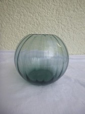 WMF Kristall Vase Kugelvase gerillt turmalinfarben Höhe 12 cm unbenutzt