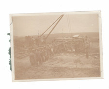 Foto Zugunglück Hebekrann Feldbahn um 1915 Landser ziehen mit Seil wohl Frankrei