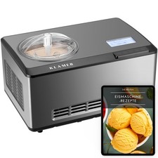 KLAMER 2-in-1 Eismaschine & Joghurtbereiter 2 L, 180 W Eiscrememaschine aus E…