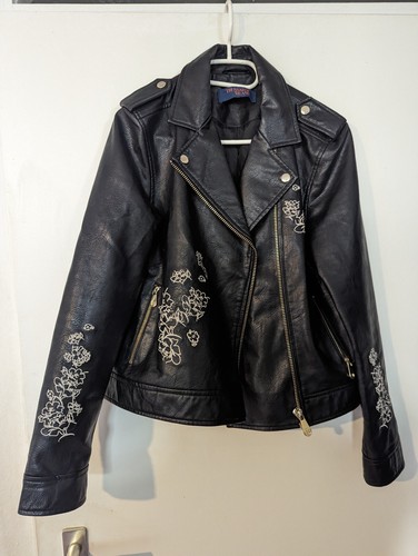 Bestickte damen lederjacke - bestickte,