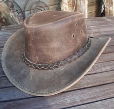 Woolongo brauner Leder Hut