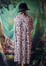 Gudrun Sjöden XL 46 48 50 Tunika Trikotkleid Strech Kleid Blumen Hippie Creme