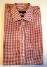 Herren Hemd, Atlant, Größe: M, Weiß/Rot , kariert Baumwolle