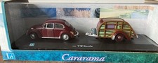 Modellautos 1:43 Hongwell Volkswagen VW Käfer Beetle Wohnanhänger Rot mit OVP