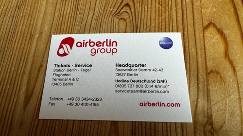 Air berlin visitenkarte - air,