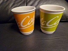 2 McDonalds McCafe Kaffee Tassen Becher  grün gelb 2008