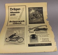 Papier Reklame v. 1939 - NSU + SUM Vergaser + Drägerwerk + Hartmann & Braun /154