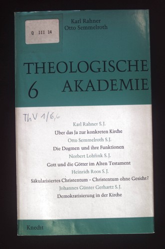 Theologische akademie band - theologische, 6