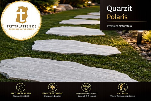 Quarzit polaris trittplatten - polaris,