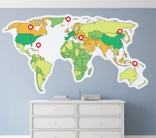 Weltkarte Wandaufkleber