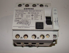 NFI Schutzschalter Siemens 63A 300mA 4-pol mit Hilfsschalter (Gebraucht)