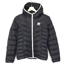 Adidas Jacke Damen UK 12 Gepolstert Gesteppt Reißverschluss Kapuze