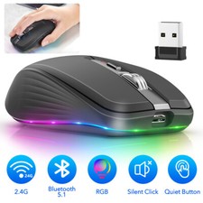 PC Maus Kabellos Wireless Mouse Computer Notebook Laptop Funkmaus  USB Aufladbar