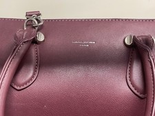 Vintage David Jones Paris Handtasche Burgunder Leder Tote Schultertasche