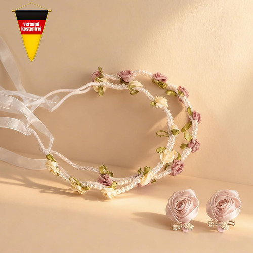 Blumenhaarkranz damen set für - damen,