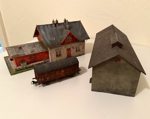 Patiniert diorama bahnhof mit - patiniert,