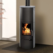 Kaminofen wasserführend Schmitzker Vitoria Holzofen Speckstein Kamin Ofen 8 kW