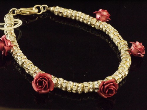Rosa templin armband - rosa, rot