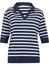 Damen Polo Shirt blau weiß