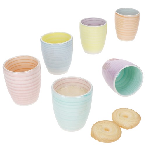 6er set pastello mokkabecher - set,