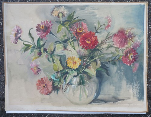 Aquarell stillleben signiert - signiert, j