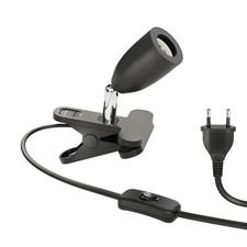 Klemmleuchte LIK, Schalter, schwarz matt, 1x E27 max. 60W