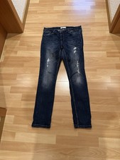 coole  zerrissene Jeans Hose blau JANINA Denim Gr. 40 Länge 32 Damen mit Stretch