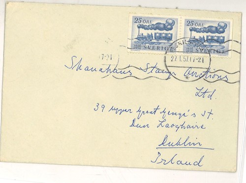 Schweden 1957 auslandsbrief - schweden,
