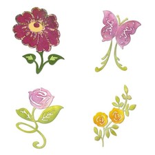1 Stanzschablone Blüten Schmetterling Stanzen Set Sizzlits Large Sizzix