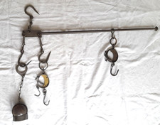 Antike Hängewaage Balkenwaage Sackwaage 19. Jahrhundert Waage Kanonenkugel