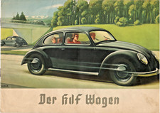 Der KdF Wagen Original Prospekt um 1936 Auto VW Käfer Werbung Rarität