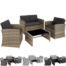 Polyrattan Sitzgruppe Lounge Gartenset Garten Balkon Möbel Sofa Sessel Tisch Set