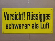 DR Reichsbahn Schild Emaille Vorsicht Flüssiggas - Original 41x21cm Eisenbahn