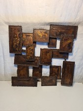 Mid Century Brutalismus Wandskulptur Kupfer Eisen