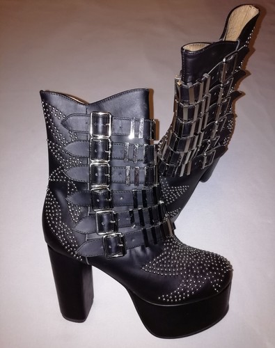Nieten plateau boots mit - nieten,