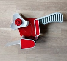 Abroller für Paketband Weiss, Rot, Kunststoff, Metall