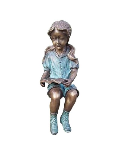Bronzefigur sitzendes mädchen - bronzefigur,
