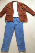 Marco Pecci, Viventy, Weber/Lederjacke, Hose, Pullover, 40, braun, weiß, blau