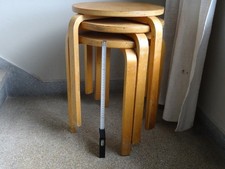 Hocker Design stapelbar Birke Schichtholz Vierbein 450mm/350mm