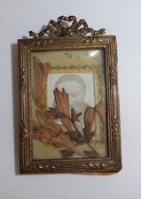 Antiker Miniatur Bilderrahmen mit Foto - Porträt - Messing um 1890/1900