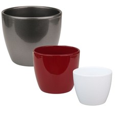 Blumentopf "Sylt" Übertopf Keramik glänzend rund Pflanztopf für Zimmerpflanzen