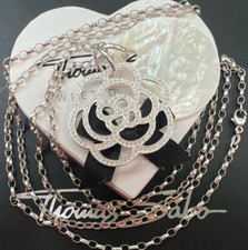 Thomas Sabo Kette 90 & Perlmutt  Scheibe & Riesen Rosen Pave Anhänger Ornament