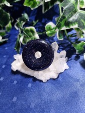 Blaufluss Donut 40 mm Edelstein Anhänger