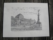 Radierung  "Wien Universität"  handsigniert.