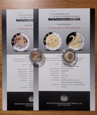 2 x 2 Euro Münze coloriert in