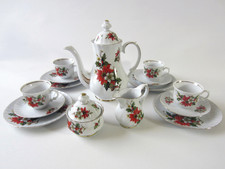 Kaffeeservice 4 Personen °°° WUNSIEDEL BAVARIA °°° Weihnachtsstern Goldrand