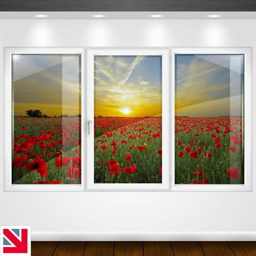 Rote blumen feld mohnszene - rote,